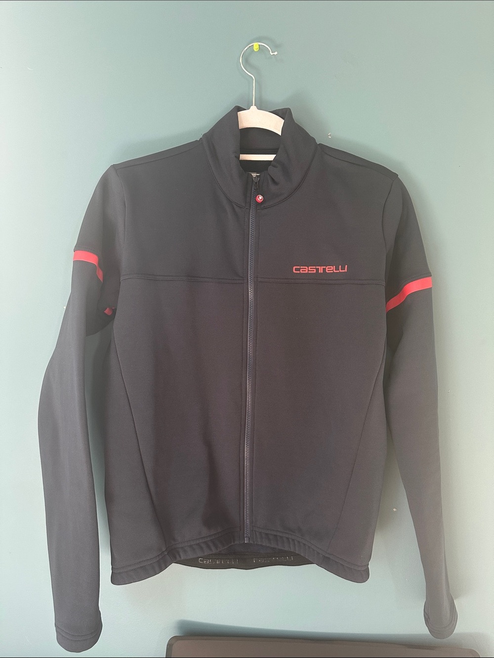 Castelli Men's Black Cycling Jacket with Red Accents